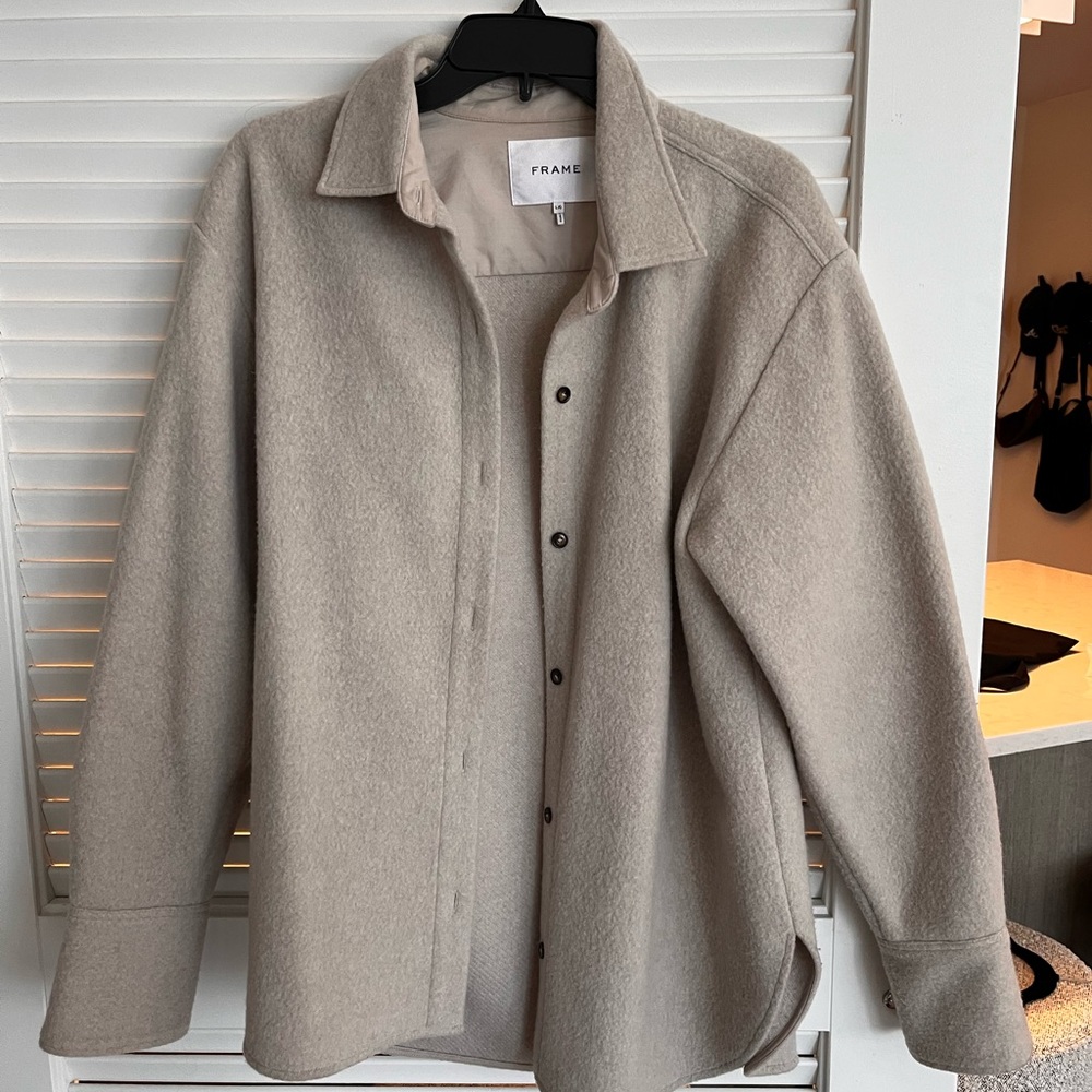 Frame Light Tan Shirt Jacket